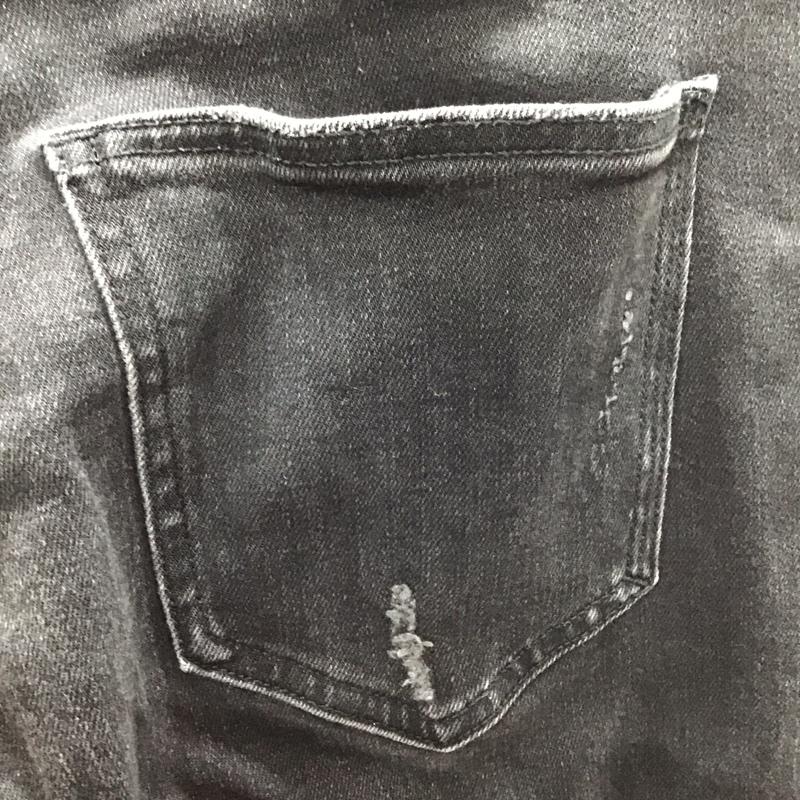 ザラ ZARA パンツ デニム、ジーンズ ダメージデニム 40 無地 黒 / ブラック /  メンズ USED 古着 中古 10123406