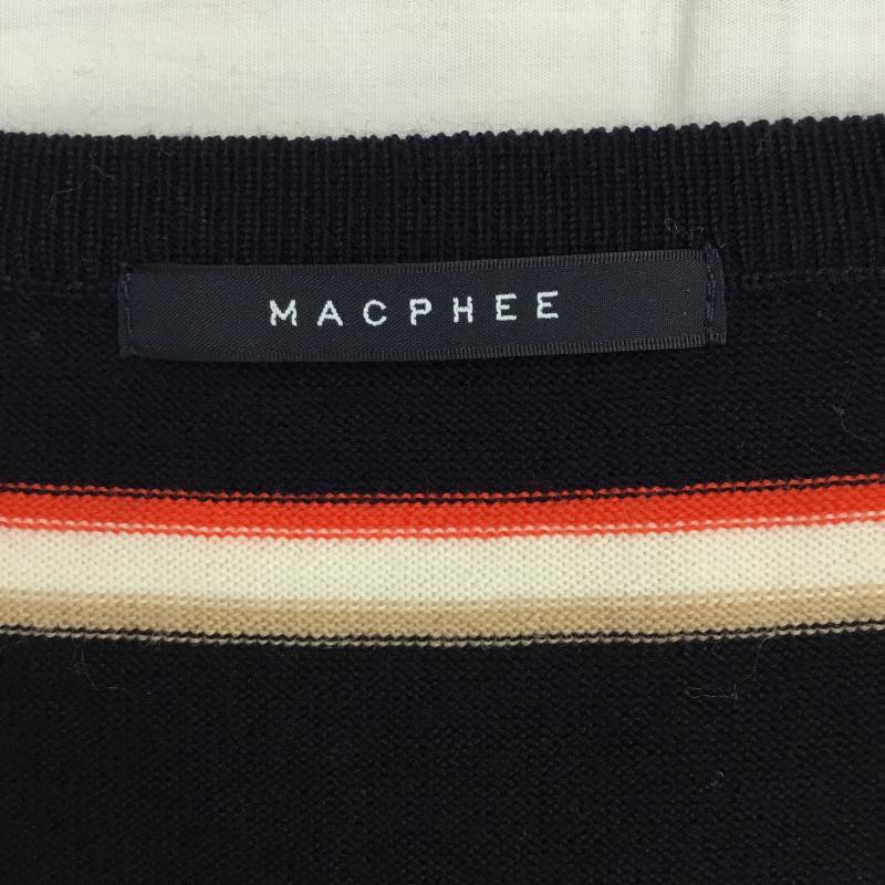マカフィー MACPHEE カットソー 長袖 S ボーダー柄 橙 / オレンジ / X 紺 / ネイビー / X ベージュ / ベージュ /  レディース USED 古着 中古 10140077