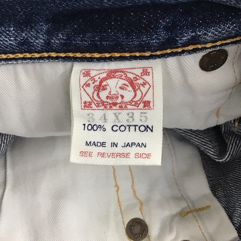 エヴィス EVISU パンツ デニム、ジーンズ デニムパンツ ワイドパンツ カジュアルパンツ 34 無地 インディゴ / インディゴ /  メンズ USED 古着 中古 10145534