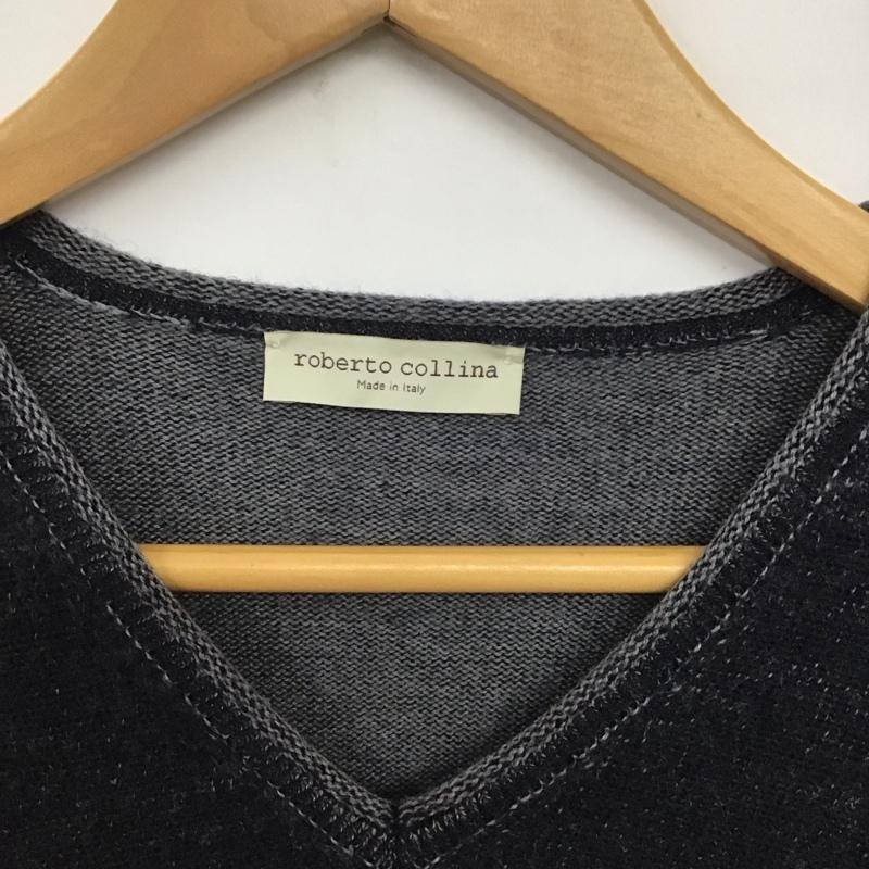 ロベルトコリーナ ROBERTO COLLINA ニット、セーター 長袖 長袖ニットカットソー Vネック セーター 無地 インディゴ / インディゴ /  メンズ USED 古着 中古 10140974