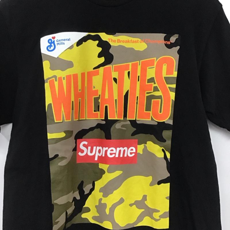 シュプリーム Supreme Tシャツ 半袖 2021SS WheatiesTee プリントTシャツ S ロゴ、文字 黒 / ブラック /  メンズ USED 古着 中古 10146433