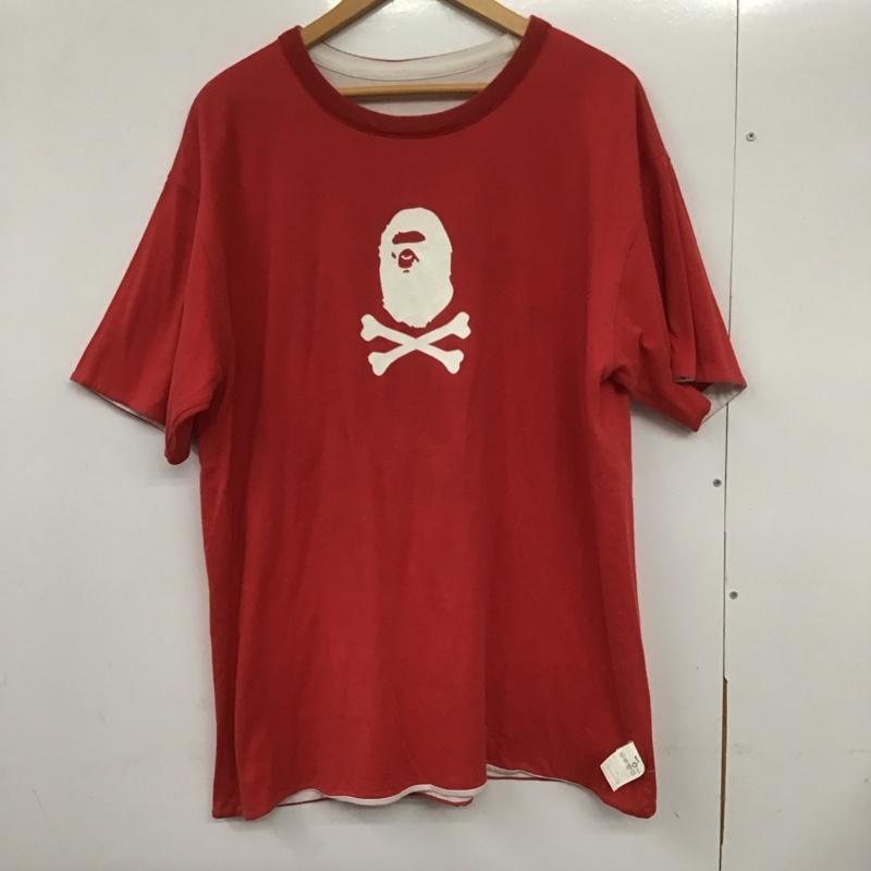 アベイシングエイプ A BATHING APE Tシャツ 半袖 半袖カットソー プリントTシャツ クルーネックカットソー リバーシブル 00s XL ロゴ、文字 白 / ホワイト /  メンズ USED 古着 中古 10132599