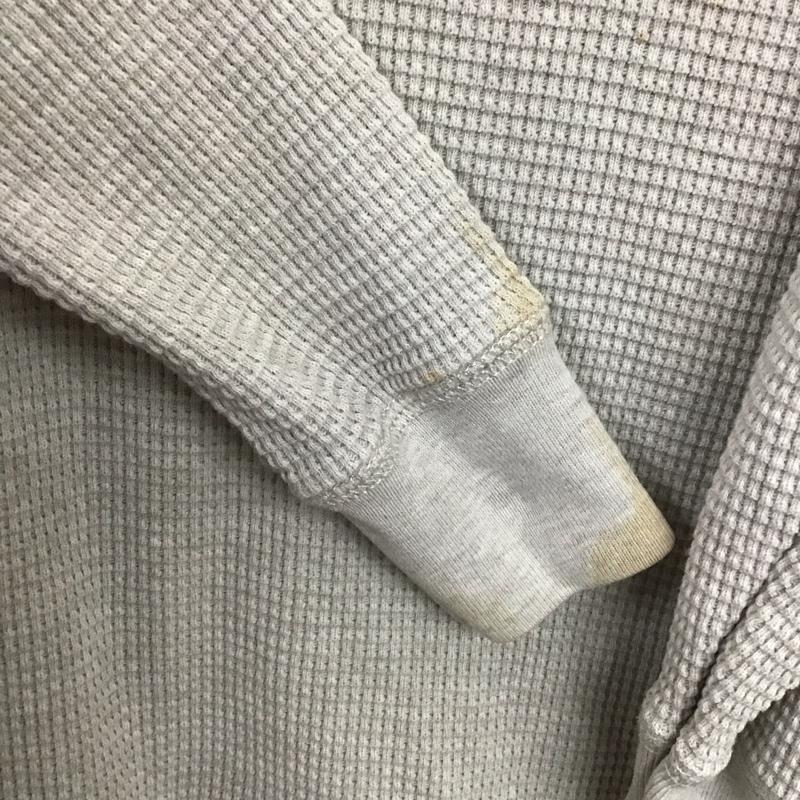 エディーバウアー Eddie Bauer カットソー 長袖 長袖カットソー ワッフルカットソー ヘンリーネック S ロゴ、文字 灰 / グレー /  メンズ USED 古着 中古 10148777