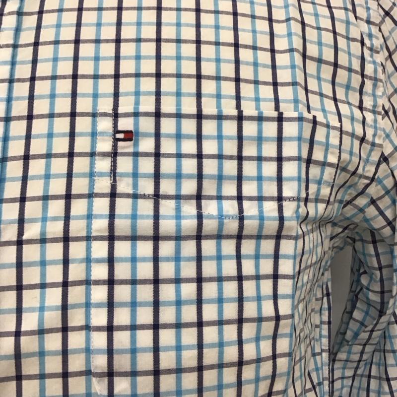 トミーヒルフィガー TOMMY HILFIGER シャツ、ブラウス 長袖 ボタンダウン 胸ポケット チェック M ワンポイント 白 / ホワイト / X 青 / ブルー / X 紺 / ネイビー /  メンズ USED 古着 中古 10112920