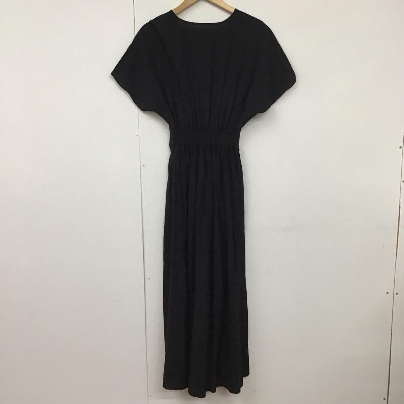 セレクトモカ select MOCA ワンピース ロングスカート 10007193 Vネック 半袖 FREE 無地 黒 / ブラック /  レディース USED 古着 中古 10130433