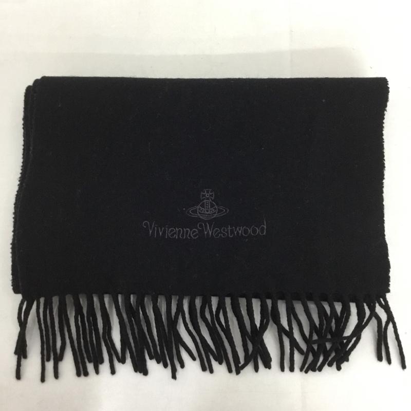 ヴィヴィアンウエストウッド Vivienne Westwood マフラー マフラー オーブ 刺繍 ロゴ、文字 黒 / ブラック /  メンズ USED 古着 中古 10143985