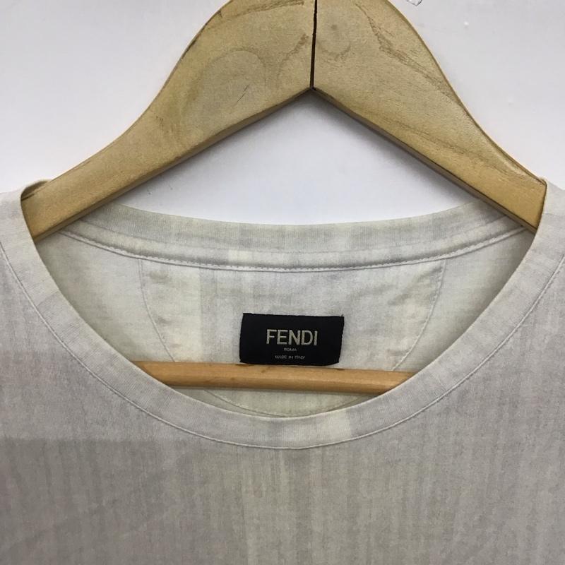 フェンディ FENDI Tシャツ 半袖 fy0626 a5ca モンスター 半袖 カットソー TRY 44 ロゴ、文字 白 / ホワイト / X 灰 / グレー / X アイボリー / アイボリー /  メンズ USED 古着 中古 10150735