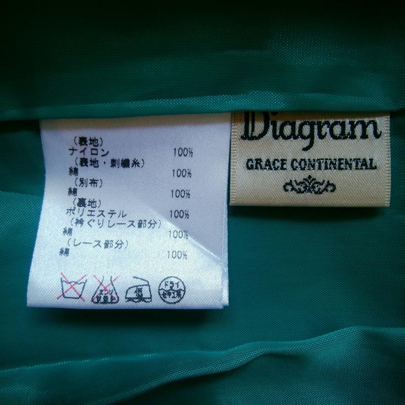 ダイアグラムグレースコンチネンタル DIAGRAMGRACECONTINENTAL ワンピース ひざ丈スカート 36  緑 / グリーン /  レディース USED 古着 中古 10031332