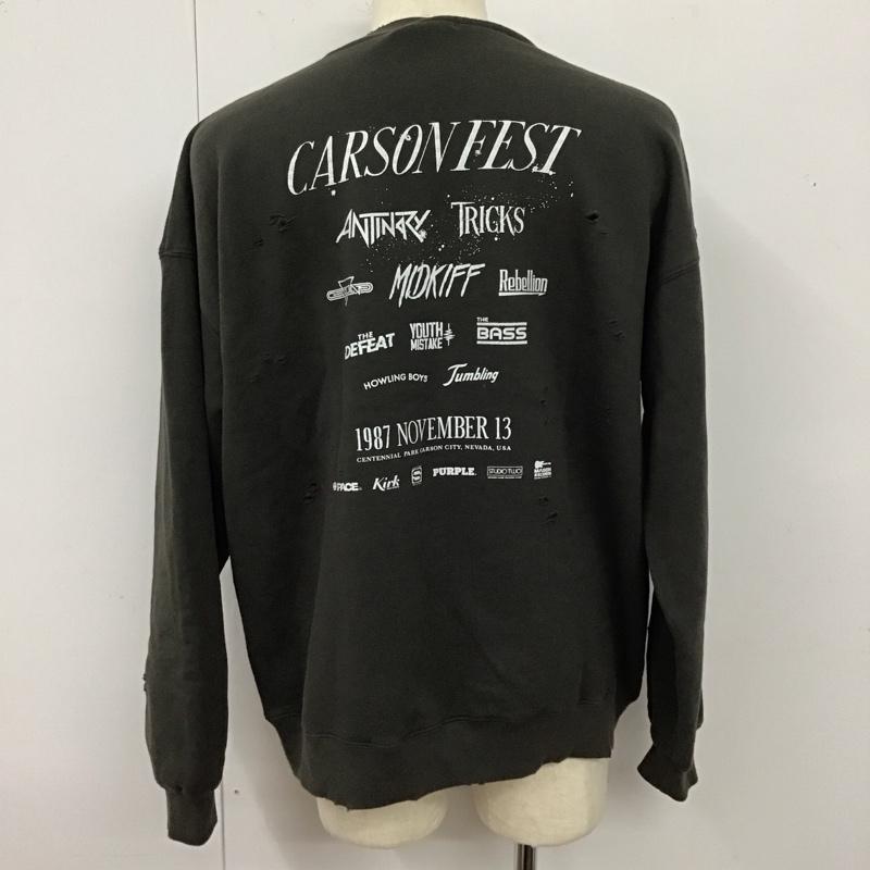 ビームス ハート BEAMS HEART トレーナー 長袖 長袖 M プリント 黒 / ブラック /  メンズ USED 古着 中古 10123623