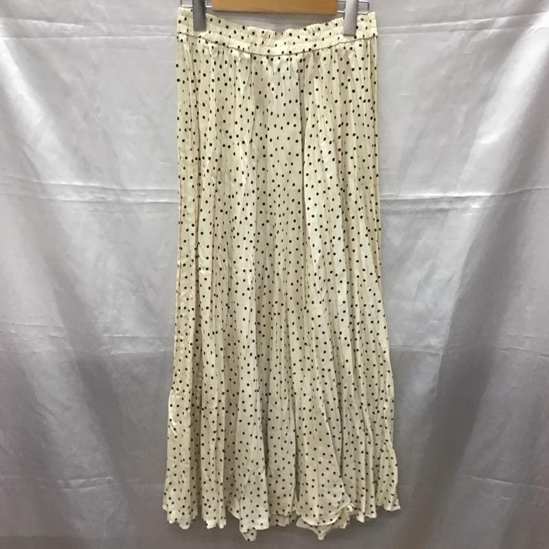 ザラ ZARA スカート ロングスカート 4886 072 064 タグ付き ギャザースカート S ドット オフホワイト / オフホワイト / X 黒 / ブラック /  レディース USED 古着 中古 10112421