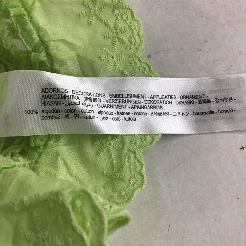ザラ ZARA ベスト ベスト 2712 366 511 Vネック ショート丈 クロップド丈 袖レース M  薄緑 / ライトグリーン /  レディース USED 古着 中古 10146413