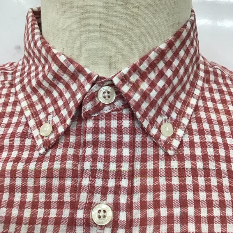 エディーバウアー Eddie Bauer シャツ、ブラウス 半袖 ボタンダウン 胸ポケット S チェック 白 / ホワイト / X 桃 / ピンク /  メンズ USED 古着 中古 10112917