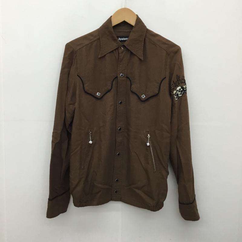 ヒステリックグラマー HYSTERIC GLAMOUR シャツ、ブラウス 長袖 36 ロゴ、文字 茶 / ブラウン /  メンズ USED 古着 中古 10137584
