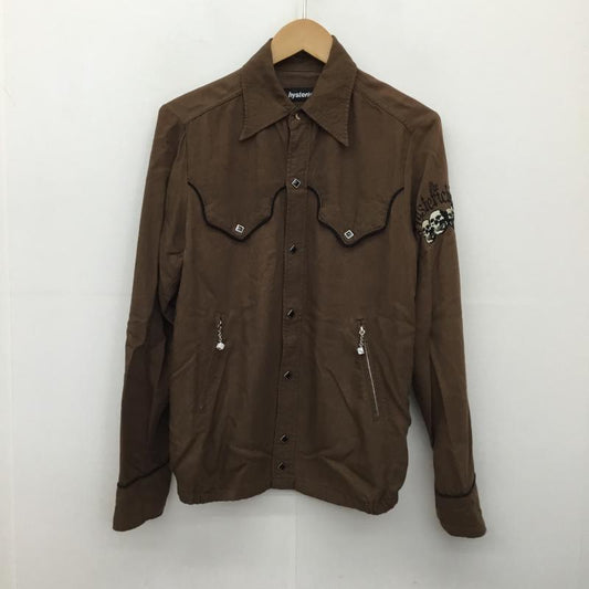 ヒステリックグラマー HYSTERIC GLAMOUR シャツ、ブラウス 長袖 36 ロゴ、文字 茶 / ブラウン /  メンズ USED 古着 中古 10137584