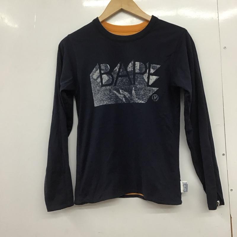 アベイシングエイプ A BATHING APE カットソー 長袖 長袖カットソー プリントカットソー クルーネック リバーシブル ロゴ、文字 橙 / オレンジ /  メンズ USED 古着 中古 10148214