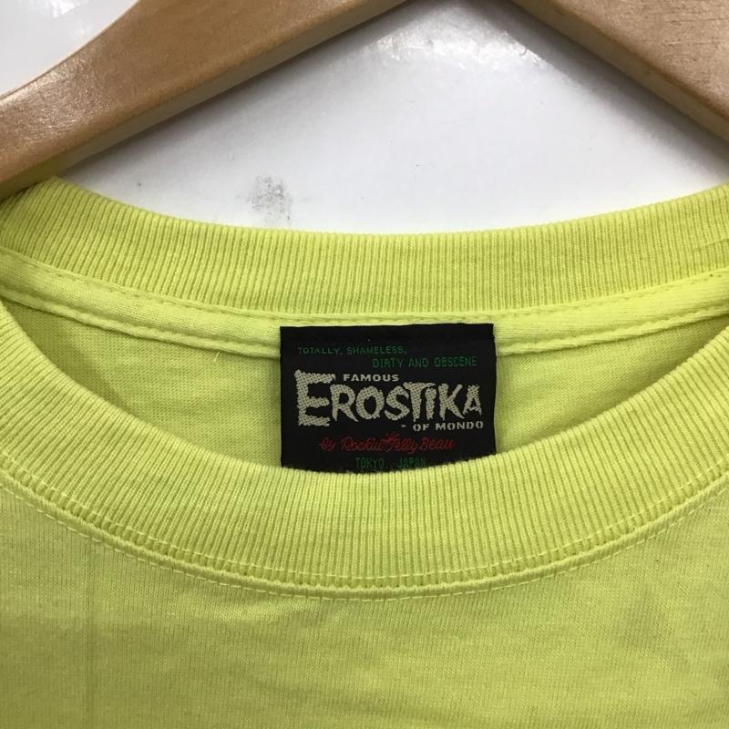 エロスティカ EROSTiKA Tシャツ 半袖 クルーネック XL プリント 黄 / イエロー /  メンズ USED 古着 中古 10123370