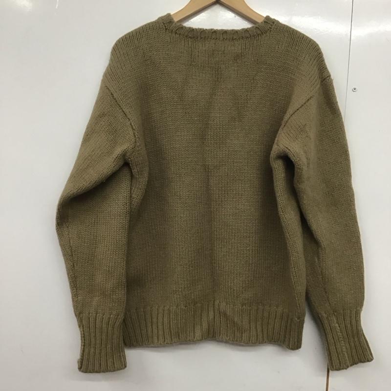 ポロバイラルフローレン Polo by RALPH LAUREN ニット、セーター 長袖 長袖ニットカットソー クルーネック セーター LL ロゴ、文字 ベージュ / ベージュ /  メンズ USED 古着 中古 10143161