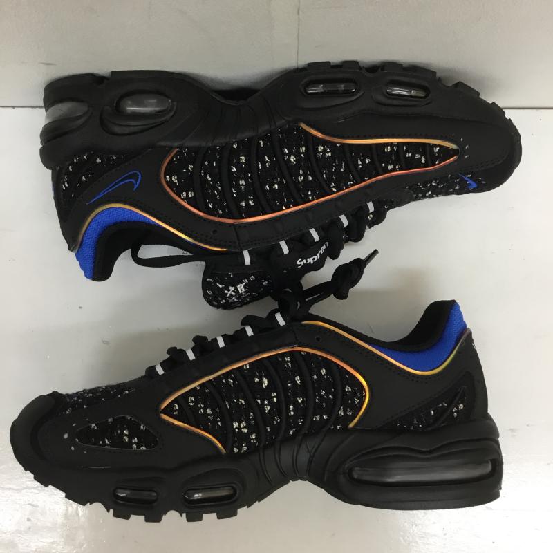 ナイキ NIKE スニーカー スニーカー AT3854-001 SUPREME × NIKE AIR MAX TAILWIND 4 BLACK シュプリーム × ナイキ エアマックステイルウィンド 4 ブラック 26.5cm ロゴ、文字 黒 / ブラック / X 青 / ブルー /  メンズ USED 古着 中古 10116034