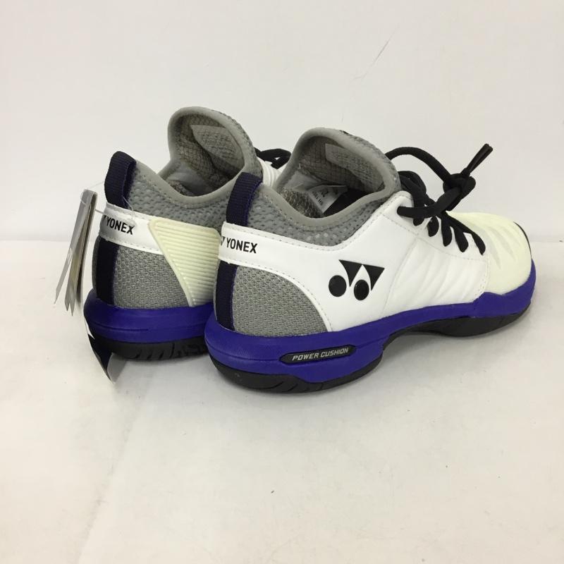 ヨネックス YONEX スニーカー スニーカー SHTF3MGC パワークッションフュージョンレブ3メンGC テニスシューズ 箱有 23.5cm 23.5cm ロゴ、文字 白 / ホワイト / X 青 / ブルー / X 灰 / グレー /  レディース USED 古着 中古 10147962