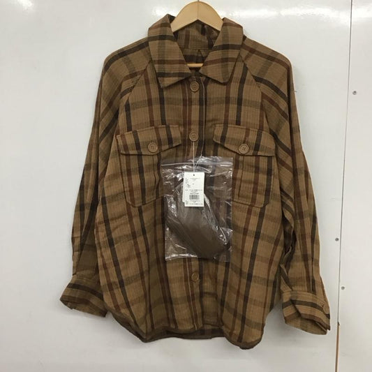 ムルーア MURUA シャツ、ブラウス 長袖 012040400801-01 ルーズショートネルシャツ FREE チェック 茶 / ブラウン /  レディース USED 古着 中古 10136846