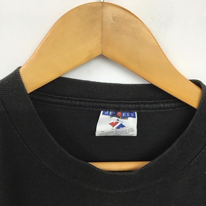 ジャージーズ JERZEES Tシャツ 半袖 半袖カットソー プリントTシャツ クルーネックカットソー L プリント 黒 / ブラック /  メンズ USED 古着 中古 10140710