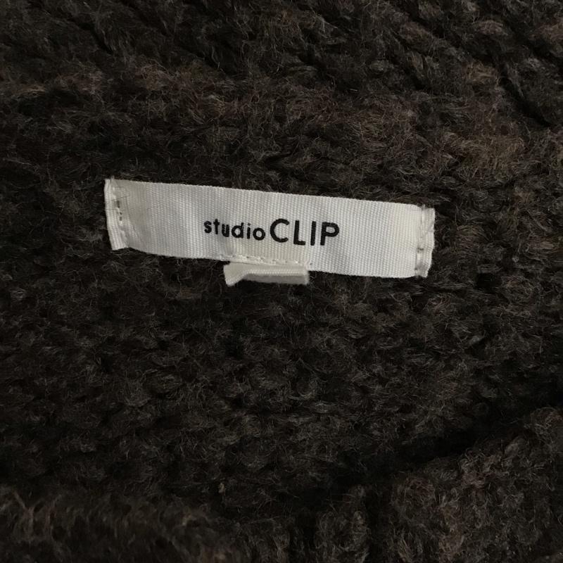 スタディオクリップ studio CLIP カーディガン 長袖 sc18x403-1 長袖ニットカーディガン 前ボタンカーディガン M 無地 茶 / ブラウン /  レディース USED 古着 中古 10121992