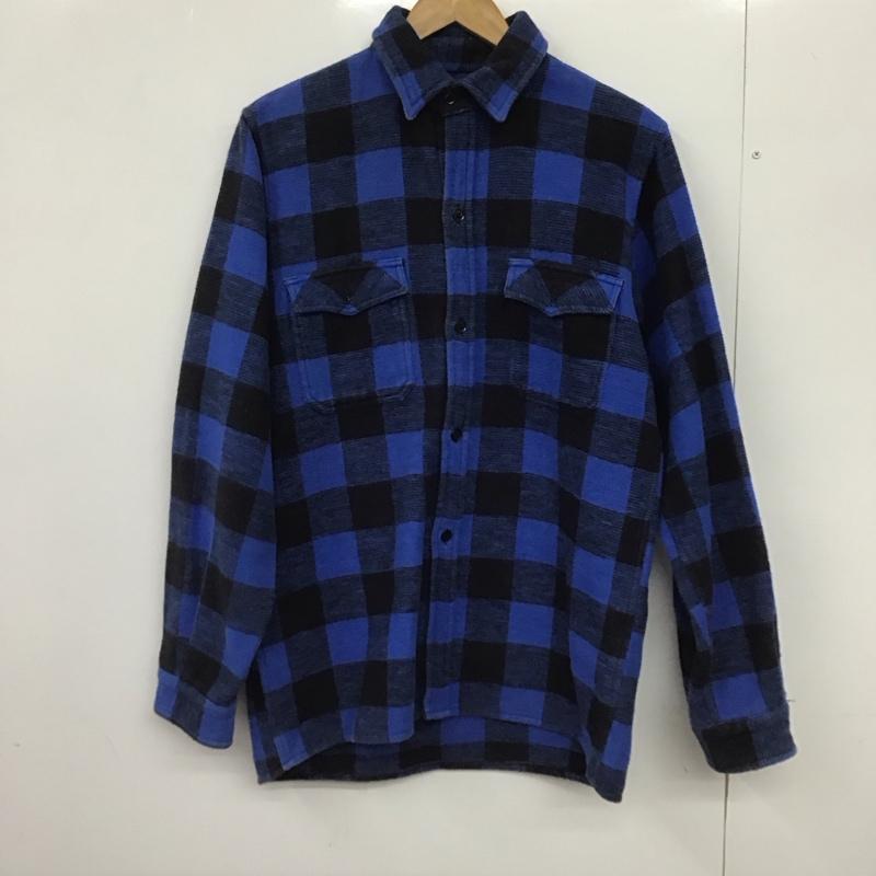 古着 USED シャツ、ブラウス 長袖 長袖シャツ チェックシャツ カラーシャツ M チェック 青 / ブルー /  メンズ USED 古着 中古 10147596