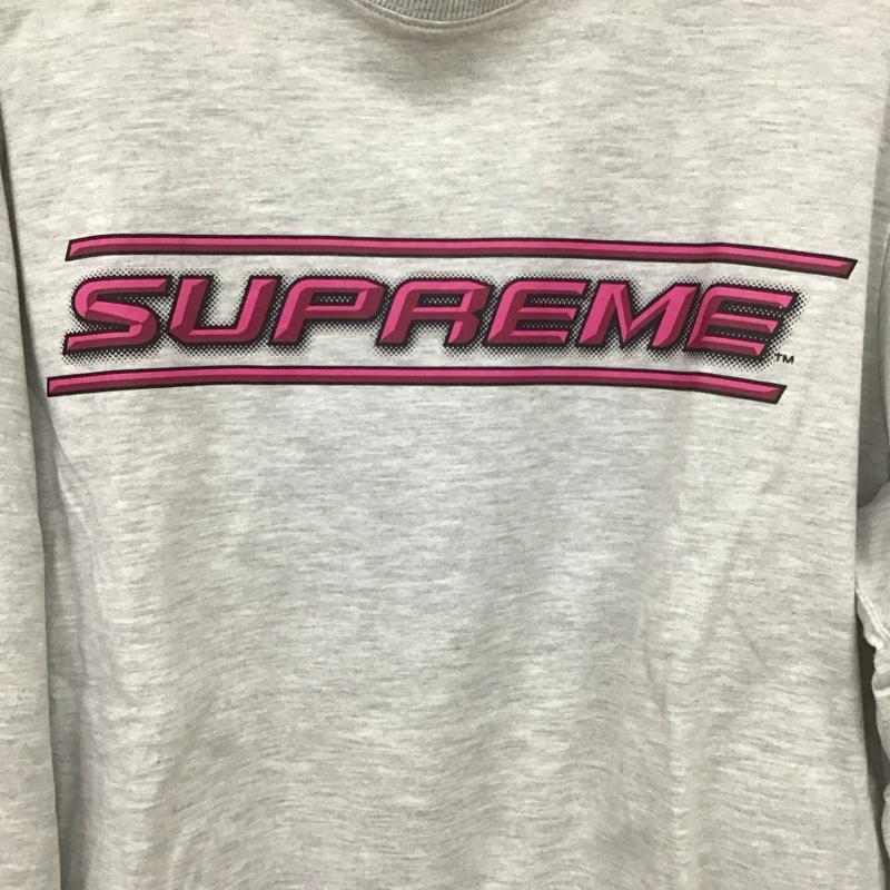 シュプリーム Supreme カットソー 長袖 18ss BevelL/STop 長袖カットソー クルーネックカットソー M ロゴ、文字 灰 / グレー /  メンズ USED 古着 中古 10131533