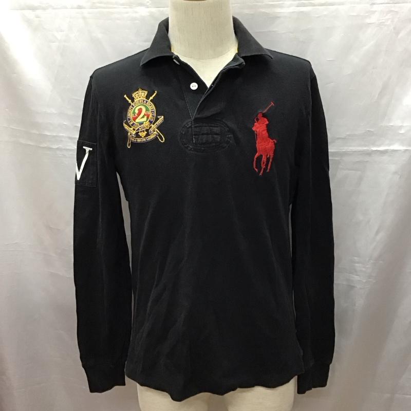 ポロラルフローレン POLO RALPH LAUREN ポロシャツ 長袖 長袖ポロシャツ カラーシャツ ロングスリーブカットソー S ロゴ、文字 黒 / ブラック /  メンズ USED 古着 中古 10116263
