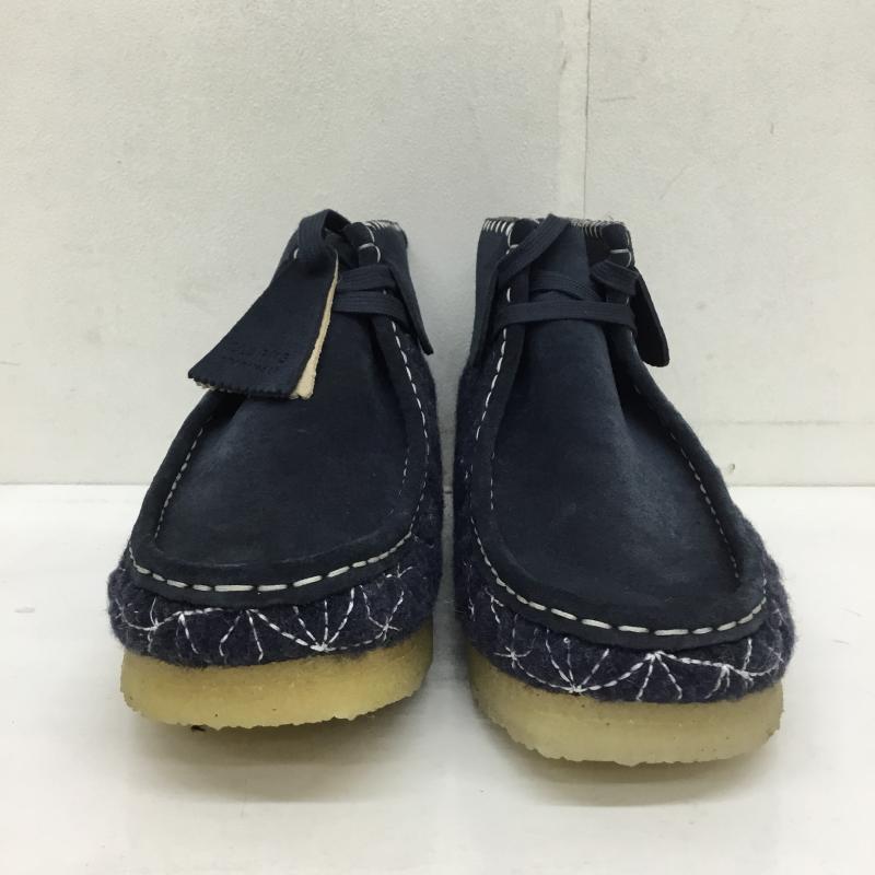 クラークス Clarks ブーツ ブーティ クラークス　SASHIKO　サシコ　ワラビー US：9.5 総柄 紺 / ネイビー /  メンズ USED 古着 中古 10122725