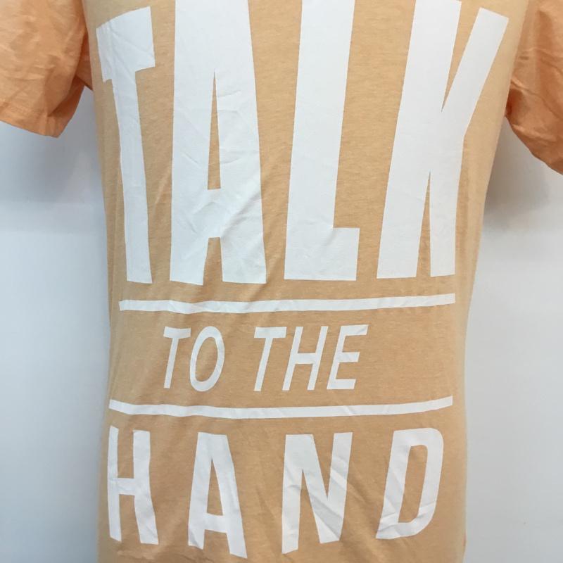 ベルシュカ Bershka Tシャツ 半袖 Vネック プリントTシャツ S 無地 X プリント 橙 / オレンジ /  メンズ USED 古着 中古 10046458