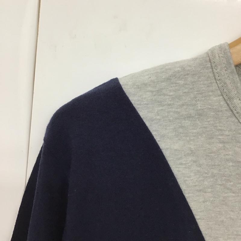 ウエアハウス WAREHOUSE カットソー 長袖 長袖カットソー プリントカットソー クルーネック JOHNGLUCKOW L プリント 灰 / グレー / X 紺 / ネイビー /  メンズ USED 古着 中古 10130484