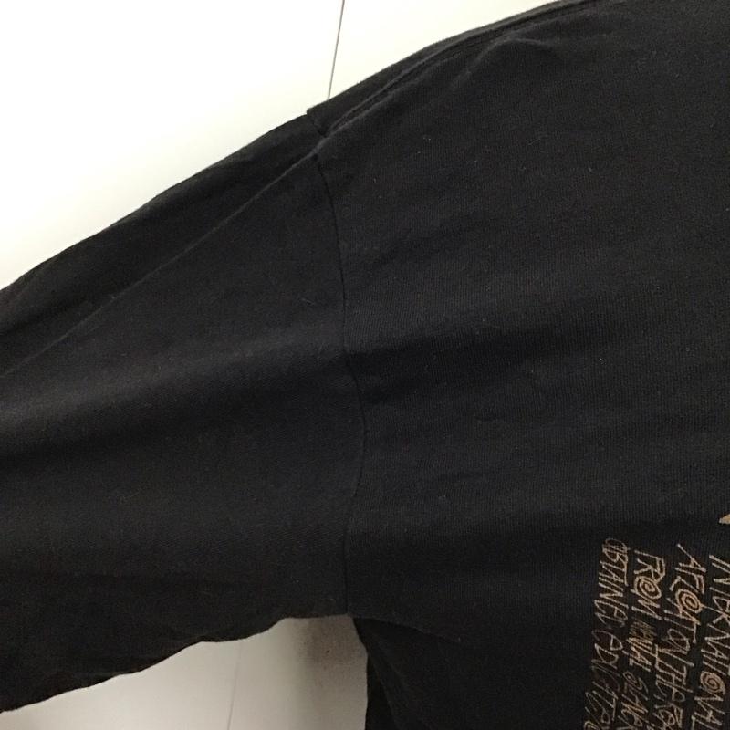 ステューシー STUSSY カットソー 長袖 長袖カットソー クルーネックカットソー ロングスリーブカットソー プリントTシャツ M プリント 黒 / ブラック /  メンズ USED 古着 中古 10119960