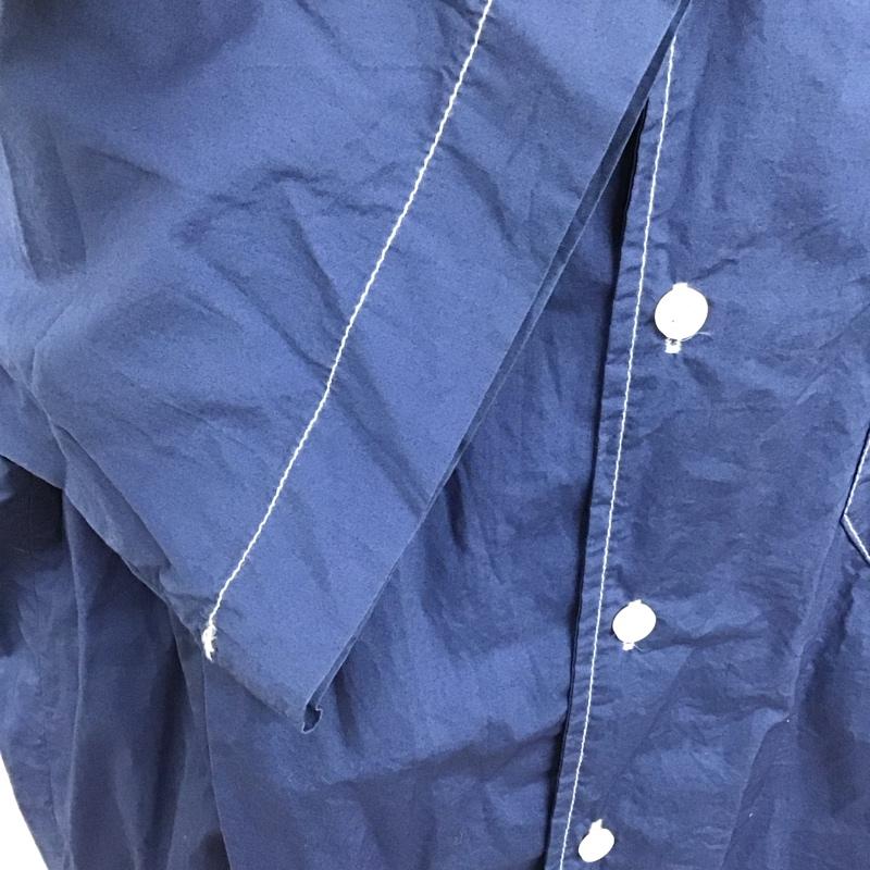ザラ ZARA シャツ、ブラウス 半袖 L 無地 紺 / ネイビー /  メンズ USED 古着 中古 10128319