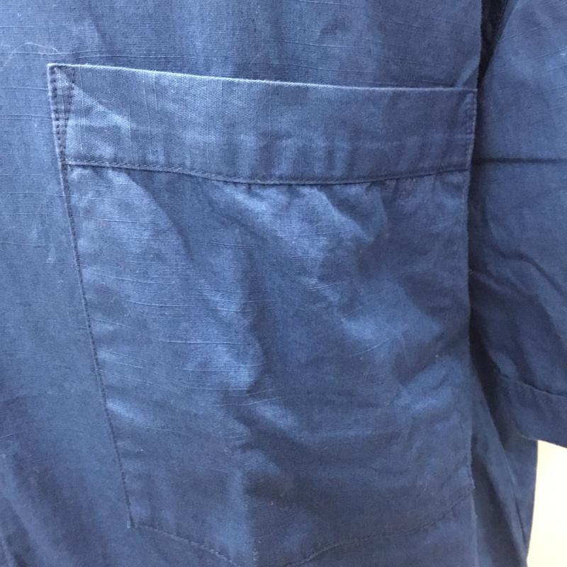 テンダーロイン TENDERLOIN シャツ、ブラウス 半袖 M 無地 X 刺繍 青 / ブルー /  メンズ USED 古着 中古 10112808