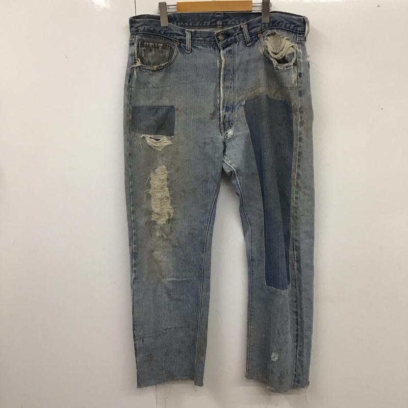 リーバイス Levi s パンツ デニム、ジーンズ 66 前期 デニムパンツ ヴィンテージ 古着 70s 40インチ ダメージ加工 インディゴ / インディゴ /  メンズ USED 古着 中古 10119546