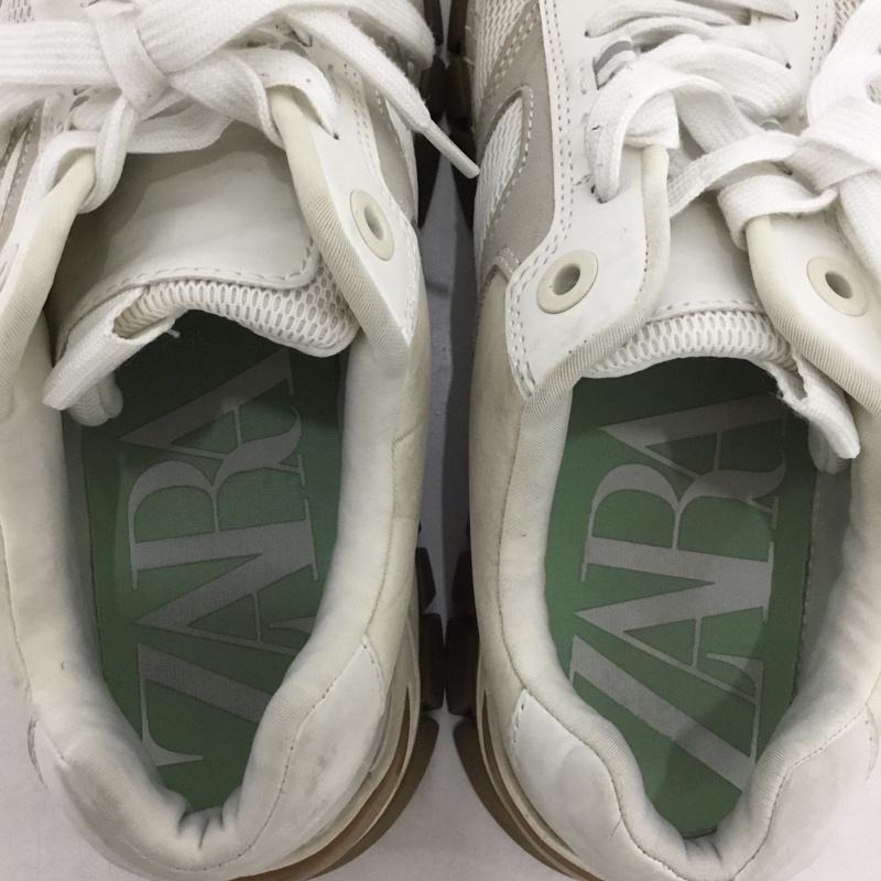 ザラ ZARA スニーカー スニーカー 7418 001 001 チャンキースニーカー EU38 無地 白 / ホワイト / X グレージュ / グレージュ /  レディース USED 古着 中古 10144319