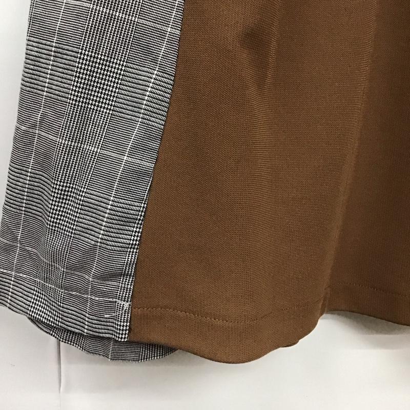 ザラ ZARA ワンピース ロングスカート 0264/670/104 コントラストワンピース S 無地 X チェック X ストライプ 白 / ホワイト / X 灰 / グレー / X 茶 / ブラウン /  レディース USED 古着 中古 10131540