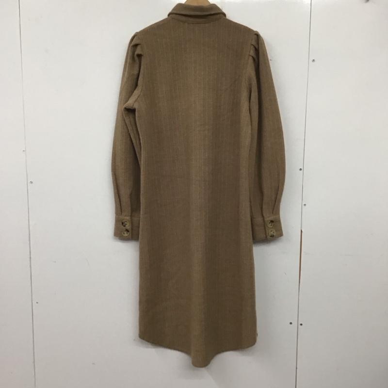 オスカー OSKER ワンピース ロングスカート 長袖ロングワンピース フレアスカート カラーシャツワンピース S 無地 茶 / ブラウン /  レディース USED 古着 中古 10138347