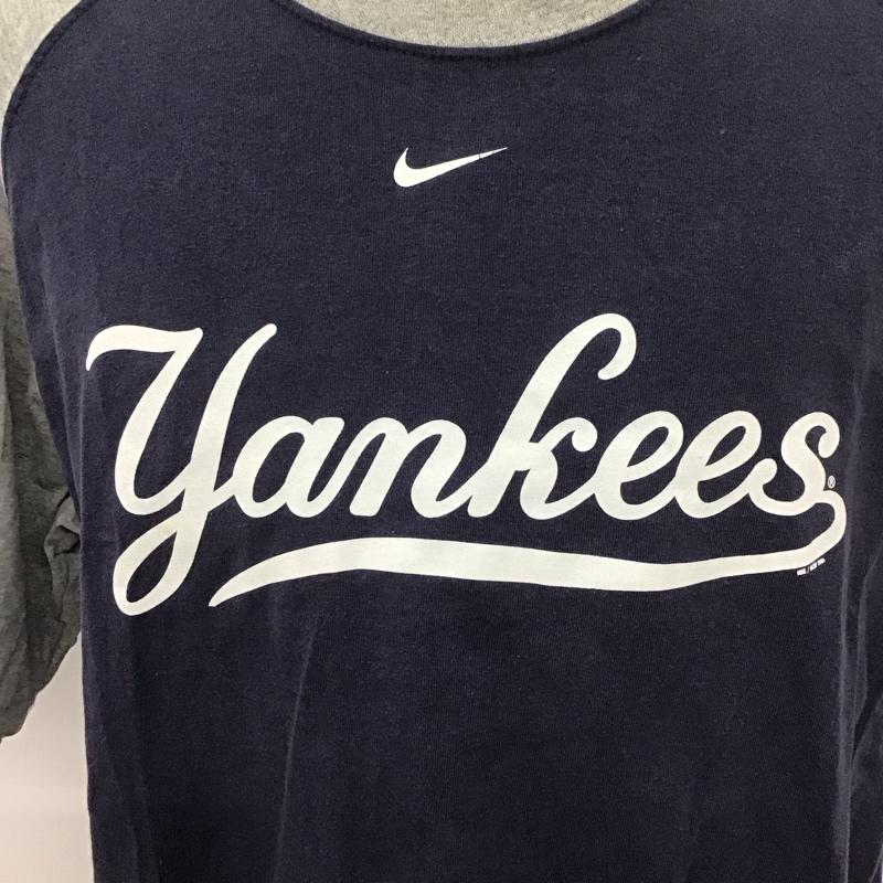 ナイキ NIKE Tシャツ 半袖 半袖カットソー プリントTシャツ クルーネックカットソー スポーツウェア M ロゴ、文字 灰 / グレー / X 紺 / ネイビー /  メンズ USED 古着 中古 10111143