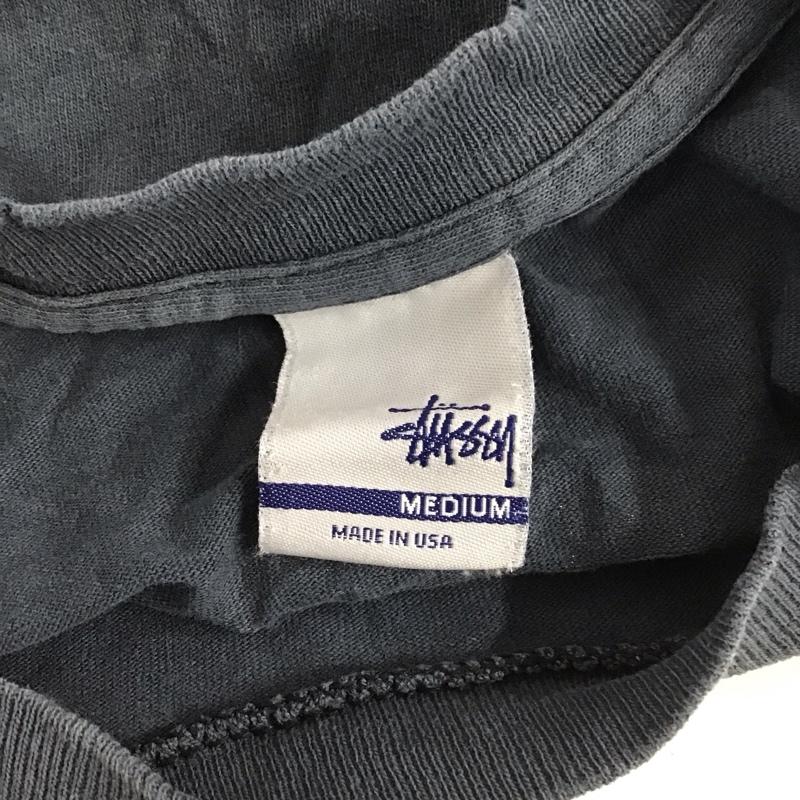 ステューシー STUSSY カットソー 長袖 長袖カットソー クルーネックカットソー ロングスリーブカットソー プリントTシャツ M ロゴ、文字 紺 / ネイビー /  メンズ USED 古着 中古 10124496