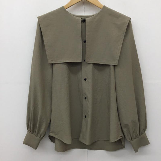 ロペピクニック ROPE  PICNIC シャツ、ブラウス 長袖 GDH-52110-B セーラーカラーブラウス 38 無地 茶 / ブラウン /  レディース USED 古着 中古 10144630