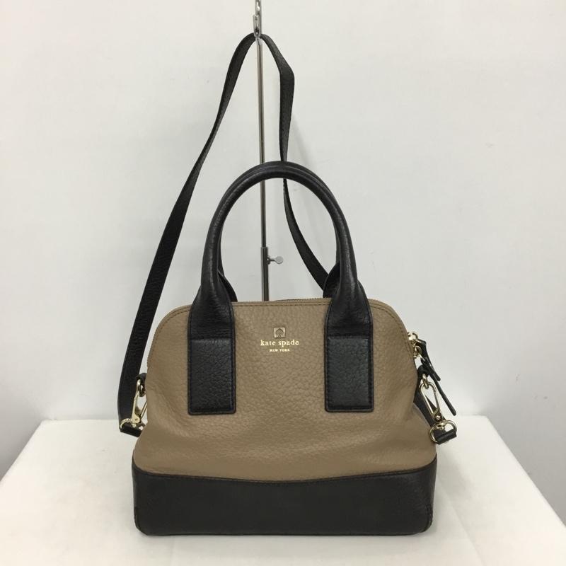 ケイトスペード Kate Spade ハンドバッグ ハンドバッグ バイカラー ショルダー 2WAY ロゴ、文字 黒 / ブラック / X ベージュ / ベージュ /  レディース USED 古着 中古 10148462