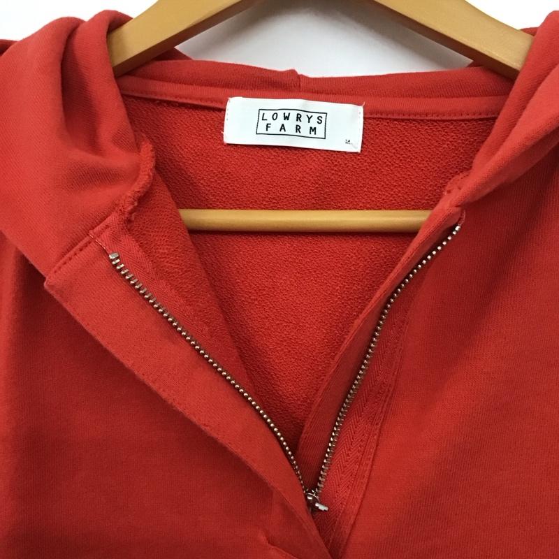 ローリーズファーム LOWRYS FARM パーカー 長袖 フーディ M 無地 赤 / レッド /  レディース USED 古着 中古 10130302