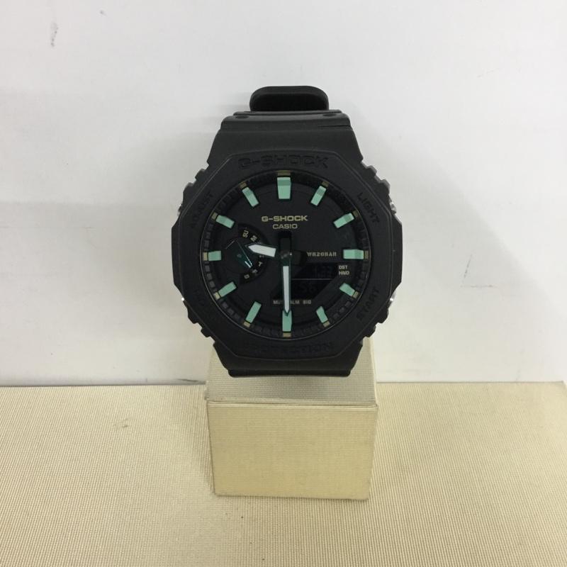 ジーショック G-SHOCK 腕時計 アナログ（クォーツ式） GA-2100RC アナデジ アナログデジタル ロゴ、文字 黒 / ブラック / X 薄緑 / ライトグリーン /  メンズ USED 古着 中古 10146320