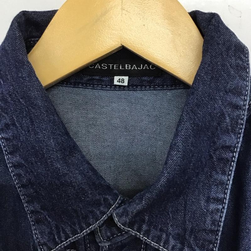 カステルバジャック CASTELBAJAC シャツ、ブラウス 長袖 長袖デニムシャツ カラーシャツ 長袖シャツ 48 ロゴ、文字 インディゴ / インディゴ /  メンズ USED 古着 中古 10137130