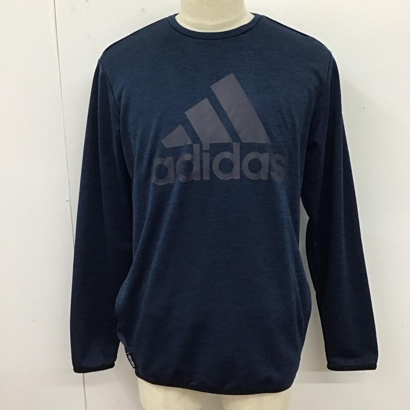 アディダス adidas トレーナー 長袖 AZ4794 スウェット ポケット付き L ロゴ、文字 紺 / ネイビー /  メンズ USED 古着 中古 10123282
