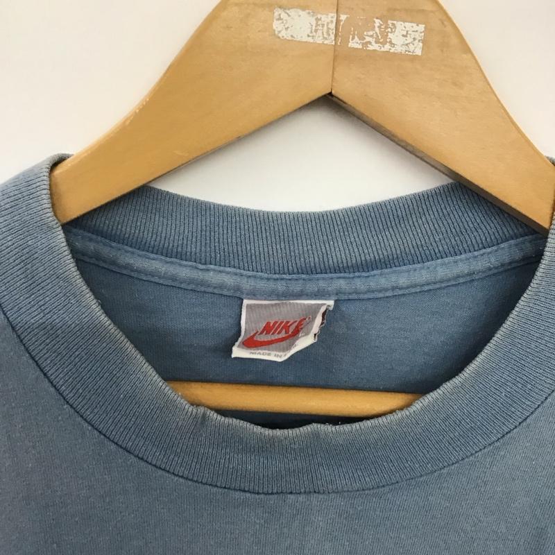 ナイキ NIKE Tシャツ 半袖 半袖カットソー プリントTシャツ クルーネックカットソー L プリント 水色 / ライトブルー /  メンズ USED 古着 中古 10145243