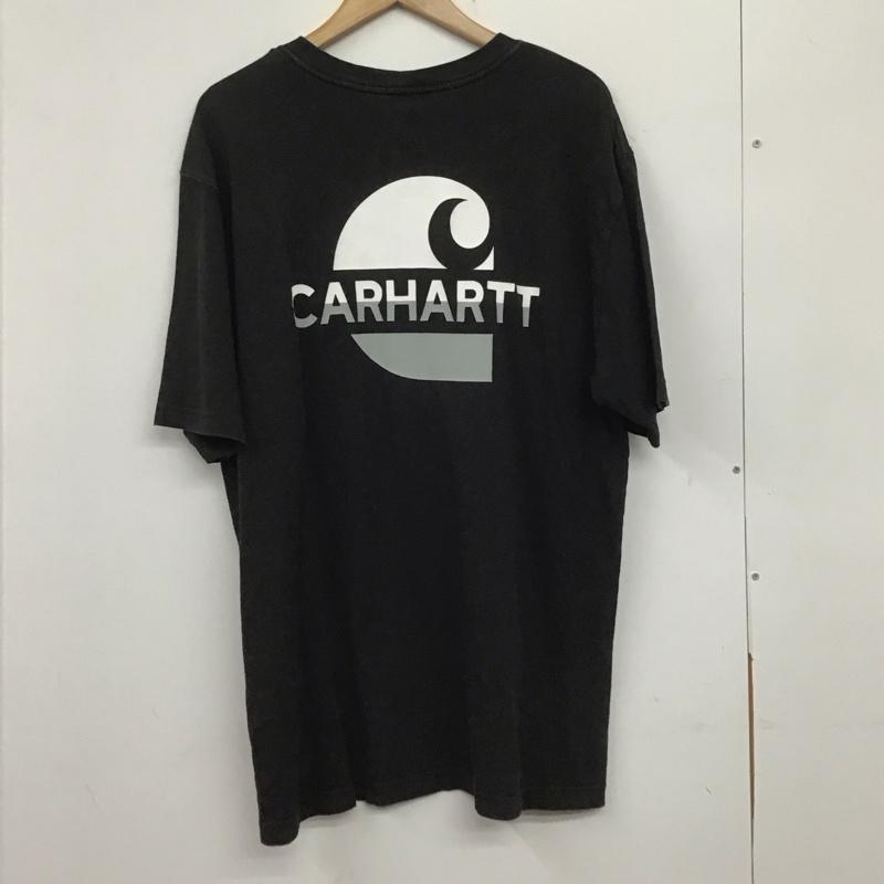 カーハート Carhartt Tシャツ 半袖 105710 BLK LOOSE FIT バックプリント クルーネック M ロゴ、文字 黒 / ブラック /  メンズ USED 古着 中古 10140246