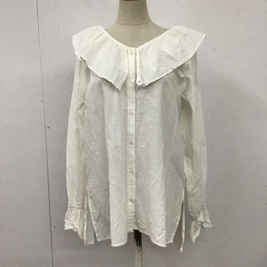 ローリーズファーム LOWRYS FARM シャツ、ブラウス 長袖 LF623023TK ビッグカラー FREE 無地 白 / ホワイト /  レディース USED 古着 中古 10126485